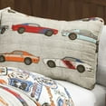 thumbnail image 2 of Lush Decor Race Cars Kids Polyester Reversible Quilt, Full/Queen, Blue/Orange, 3-Pc Set, 2 of 11