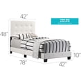 thumbnail image 2 of Glory Furniture Caldwell Faux Leather Panel Twin Bed in White, 2 of 8