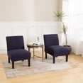 thumbnail image 3 of Moonsaad Stretch Textured Plaid Armless Wing Back Chair Slipcover, Spandex Chair Protector Cover, Size: M, 3 of 10