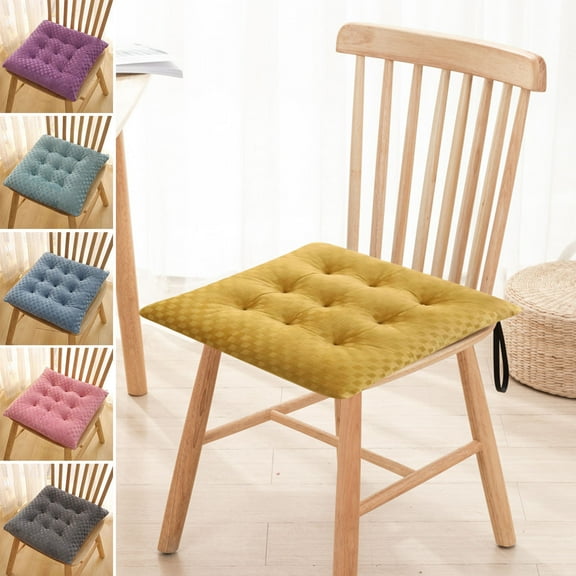 Thickened Chair Cushion, Office Seat Pad with Hook and Loop Fasteners, Non-slip Crystal Velvet Cover Machine Washable for Comfort & Support, for Home Office Desk Chair and Undergraduate