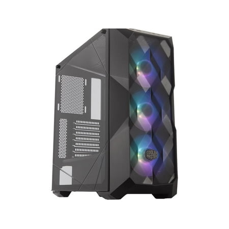 Cooler Master MasterBox TD500 Mesh Airflow ATX Mid-Tower with Polygonal Mesh Front Panel, Crystalline Tempered Glass, E-ATX up to 10.5", Three 120mm ARGB Lighting Fans