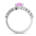 thumbnail image 4 of Diamond-Capitals 1.25 Carat Natural Diamond Pink Sapphire Gemstone Stylish Engagement Ring for Women Solid 18K White Gold Size 10, 4 of 8