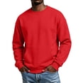 thumbnail image 3 of Zysthvn Pullover Hoodless Mens Sweatshirts Lightweight Winter Long Sleeve Casual Sweatshirts for Men Solid Crewneck with Pockets Tops for Men, 3 of 8