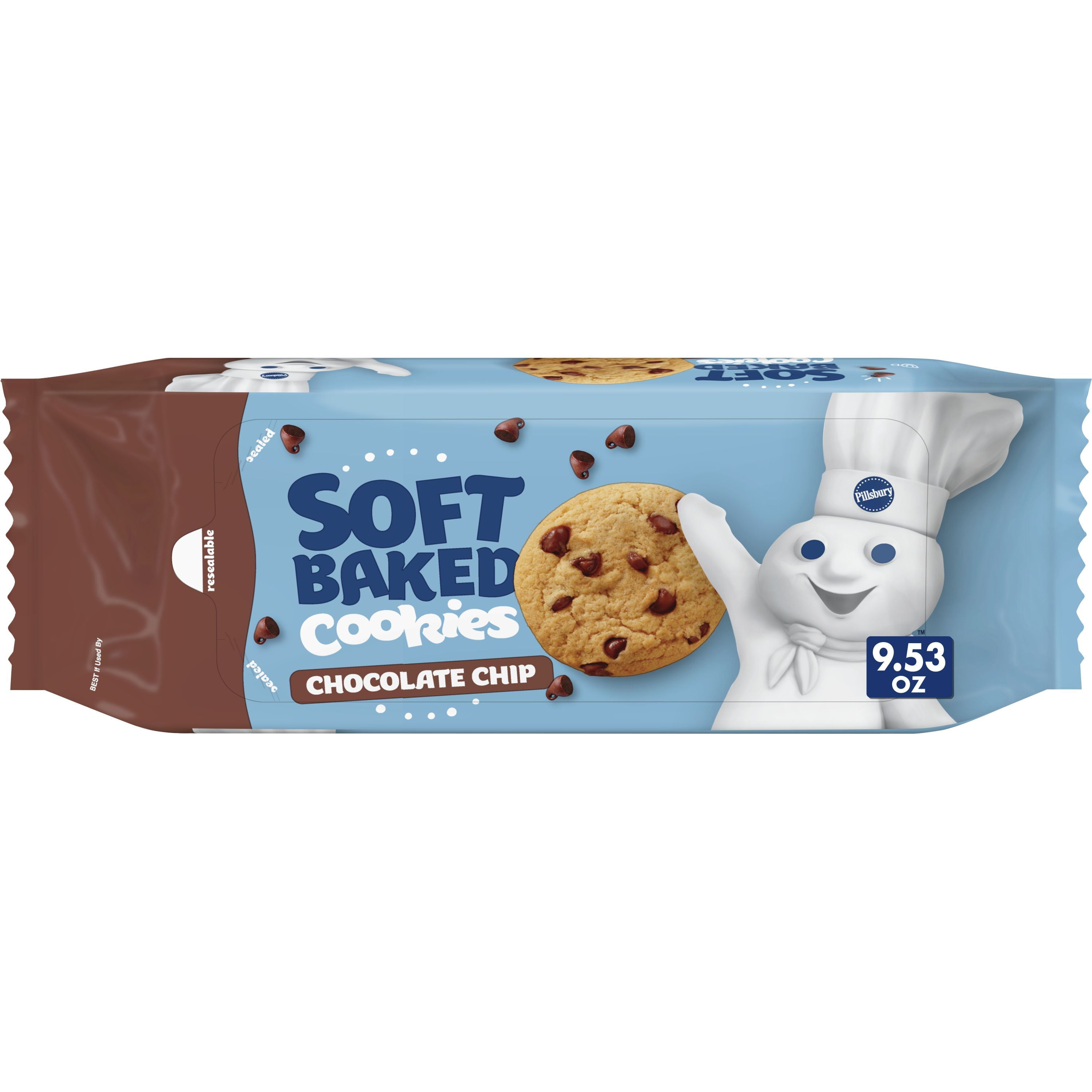 Pillsbury Soft Baked Cookies, Chocolate Chip, 9.53 oz, 18 ct