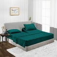 thumbnail image 2 of Top Split Queen Sheets Sets for Adjustable beds, Half Split Queen Sheet Sets for Adjustable beds 21" Deep Pocket, 28" Split Top Sheets 800TC 100% Cotton (Half Split Fitted), Teal Solid, 2 of 8