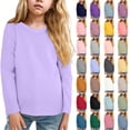 thumbnail image 7 of Futezty Boys Girls Shirt Solid Color Long Sleeve Crew Neck Kids Pullover Sweatshirt Basic Shirt Children's Round Neck Tops Boys Girls Fall Winter T Shirts Sweatshirts, 7 of 7