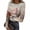 #007-Multicolor, variant on Craaazy Womens Crewneck 3/4 Sleeve Embroidery Blouse Loose Fit Solid Color with Frog Button Detail Casual Tops for Daily Wear