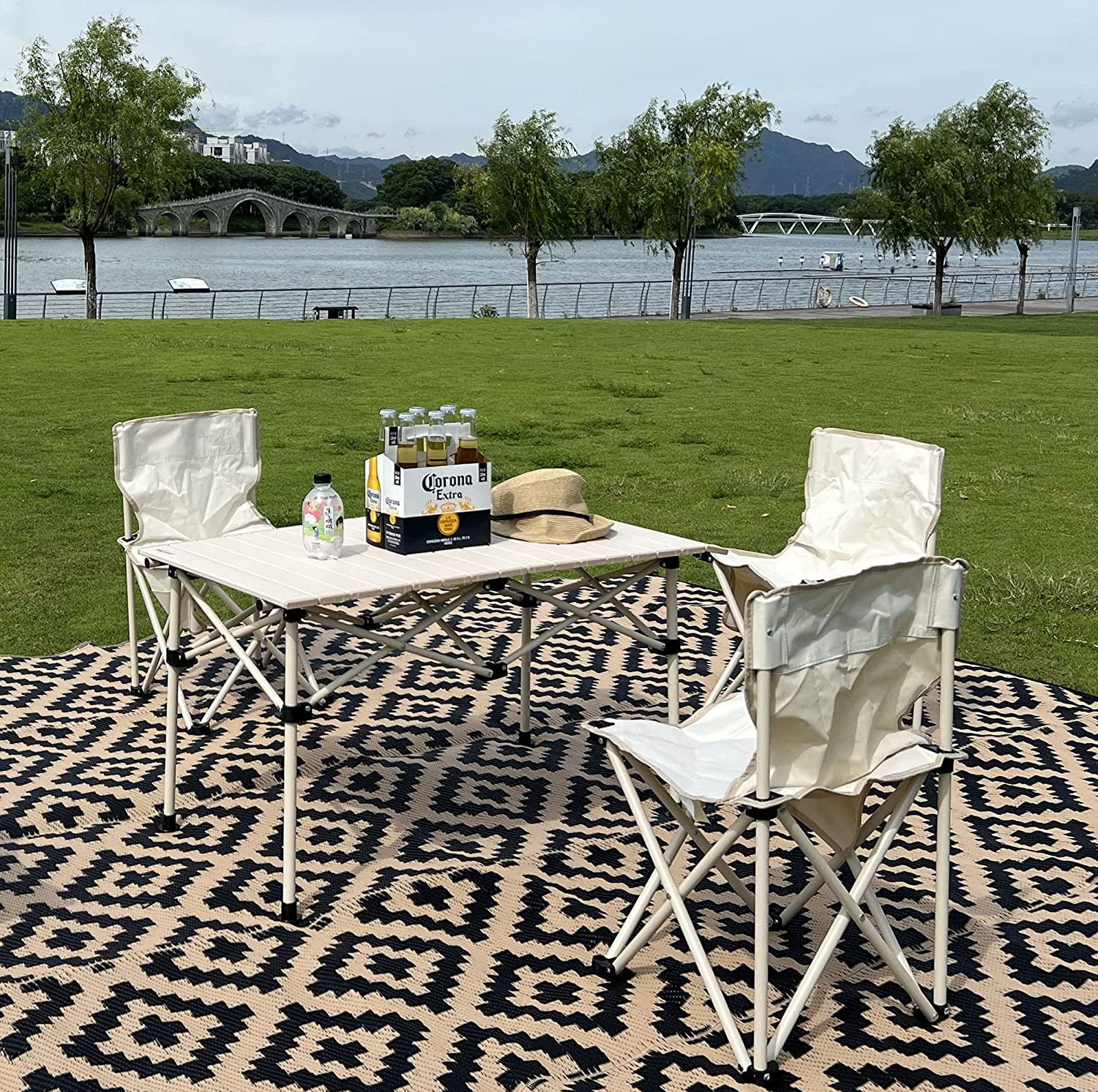 Beach mats Outdoor Rug 9x12ft Waterproof,Reversible Mats,Plastic Straw Rug ,Modern Area Rug for