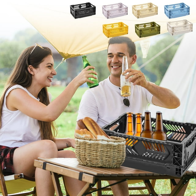 Vaidha Desktop Folding Storage Basket Kitchen Household Refrigerator Industrial Style Coffee Corner Sundry Organising Basket Stackable Small Size
