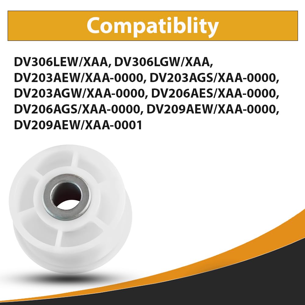 Dryer Idler Pulley Wheel 4 Pcs Replace for Samsung DC97-07509B