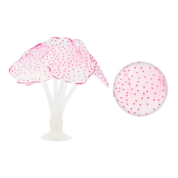 Vocoste Soft Silicone Glowing Aquarium Simulation Coral with Sucker Aquatic Artificial Coral Pink