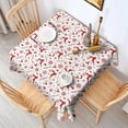 thumbnail image 2 of Christmas Square Tablecloth 60x60 Inch – Waterproof Polyester Printed Table Cover, Wrinkle Resistant & Washable for Kitchen Dining Picnic Party Decor, Single-v4-13, White, 2 of 6
