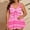 #153-Pink, variant on Women's Plus Size Swimsuit Cutout Swim Dress Tie Knot One Piece Tummy Control Bathing Suits Modest V Neck Swimwear