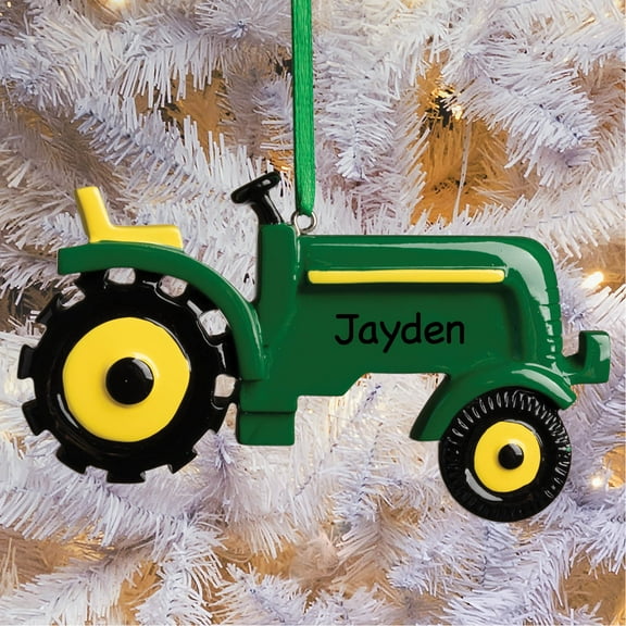 Personalized Green Tractor Ornament