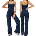 thumbnail image 5 of PISONIC Womens Workout Sets Two Piece Spaghetti Straps Crop Top Matching Straight Leg Pants Gym Work Pilates Outfits, 5 of 6