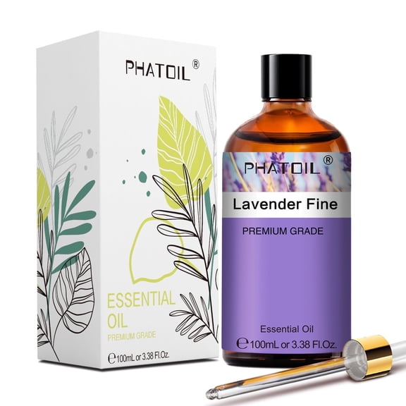 PHATOIL Lavender fine Essential Oil for Soap Making, Hair Care, Body Skin Care, Aromatherapy, DIY Candle 3.38Fl Oz