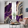thumbnail image 6 of Kitchen Curtains 84 Inch Length 2 Panels, Purple Marble Grommets Window Treatment Curtain, Grey Gold Texture Vintage Farmhouse Art Thermal Curtains Drapes for Living Room/Bathroom, 6 of 9