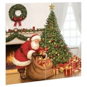 Santa Claus Scene Setter Christmas Party Wall Decorations Backdrop Tree Presents