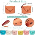 thumbnail image 2 of 7pcs 7 colors Candy color PU Leather Wristlet Wallets Change Purse with Snap Button Rectangle Mixed color 11.2cm 1pc/color, 2 of 5