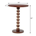 thumbnail image 3 of GDF Studio Contemporary Mango Wood Round End Table, Gold Accents Pedestal Base, Honey, 3 of 7