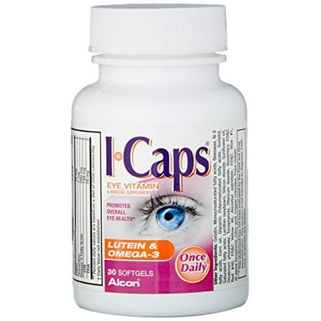 2 Pk Icaps Lutein and Omega-3 Eye Vitamin and Mineral Supplement, 30 Softgels Ea