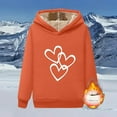 thumbnail image 2 of XPMWRP Women's Fleece Lined Thermal Hoodies Sweatshirts Heart Print Pullover Winter Soft Warm Casual Long Sleeve Sweatshirt Orange XXL, 2 of 3