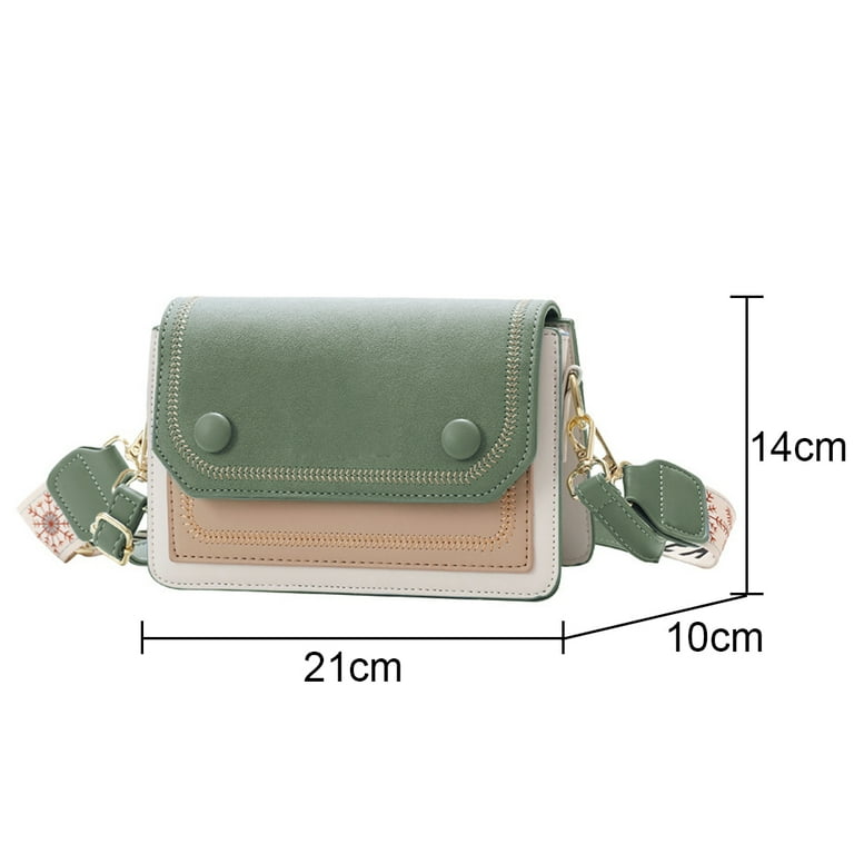 Vegan Leather Crossbody Bags for Women Crossbody Purse with Guitar Strap Zipped Pockets Handbag green G141329