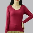 thumbnail image 2 of Besolor Women's Pajama Tops with Built-In Bra Crewneck Long Sleeve Shirts Casual Comfy Athletic Yoga Layering Tees, 2 of 5