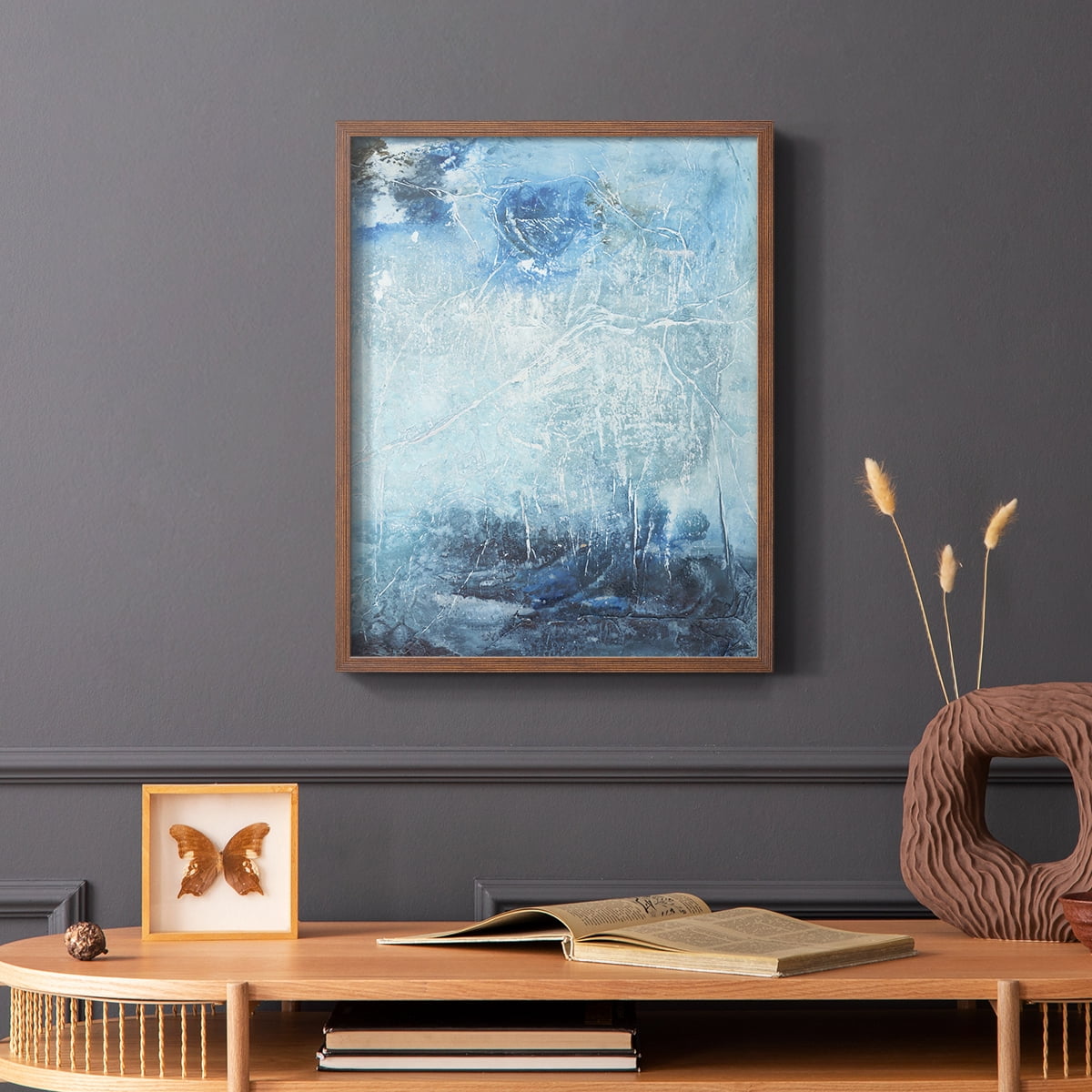 Coastal Seas IV Framed Print in Brown Solid Wood Framed Print No Nail Hanging