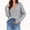 Grey, variant on Womens Oversized Deep V Neck Sweaters Fall Winter Long Sleeve Knit Pullover Jumper