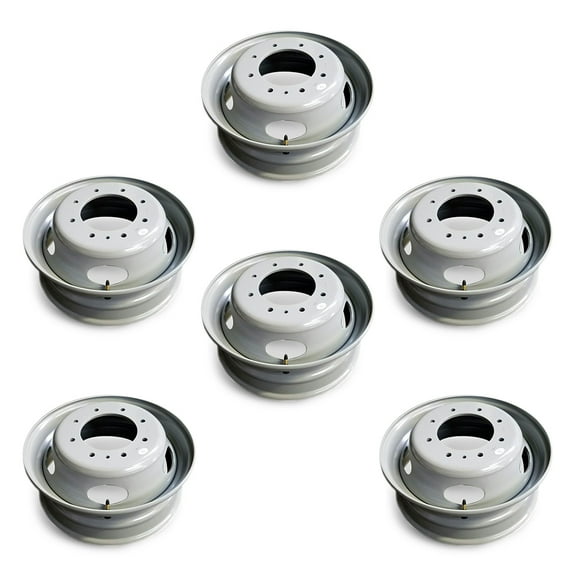 Set of 6 New 19" 19.5X6 8 Lug Super Duty Dually Steel Wheel for Ford F450SD F550SD E550SD VAN 1999-2003 Grey OEM Design Replacement Rim