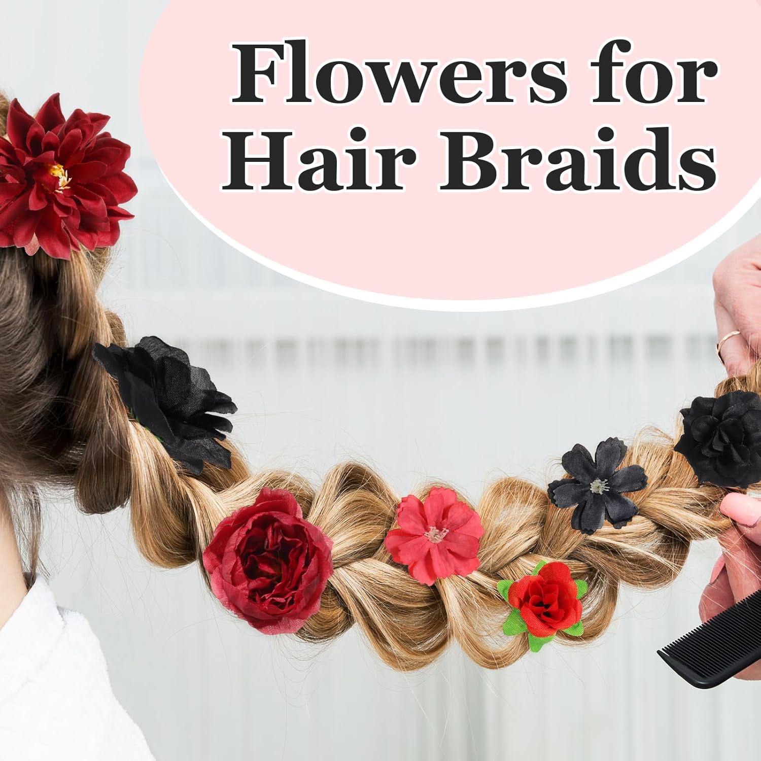36 Pack Flower Hair Clips Rose Floral Hair Accessories for Women  Bride Claw Clip Side Hair Clip Hairpin Brooch Pin Headpiece for Girls Wedding Halloween Hairstyles