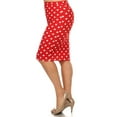 thumbnail image 2 of Women's Plus Size Elastic Waist Band Polka Dot Pencil Midi Skirt, 2 of 4