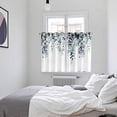 thumbnail image 3 of Blue Teal Eucalyptus Kitchen Curtains Window Panels, Weeping Botanical Leaf Watercolor Insulated Window Treatment Curtain, Grommet Curtains for Bedroom/Living Room/Bathroom, 2 Piece 52"Wx72"L, 3 of 8