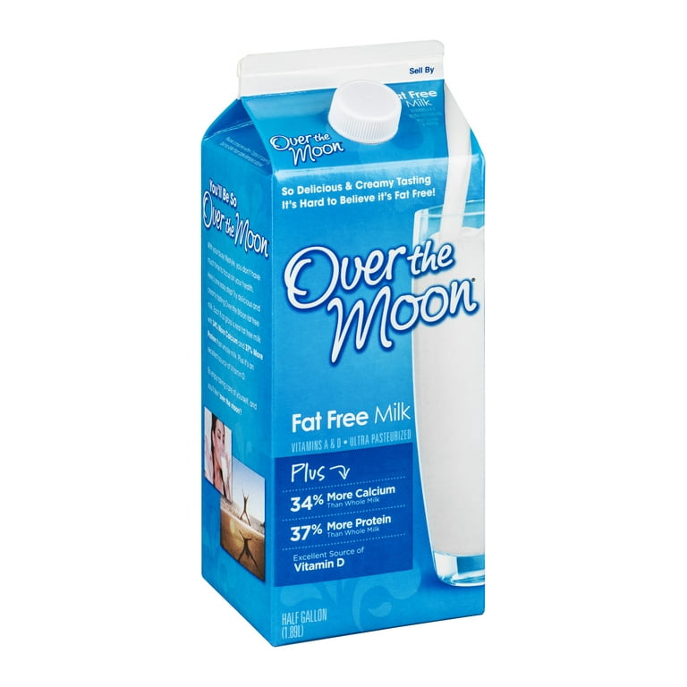 Over The Moon Fat Free Milk, 0.5 gal 
