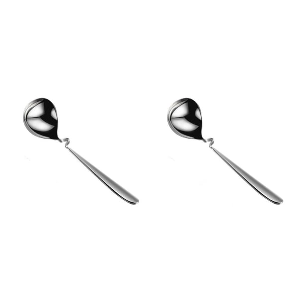 Billuyoard Cucharón de acero inoxidable 304, cuchara de cocina con mango largo para servir sopa, vajilla para restaurante en casa Cuchara 2piezas Billuyoard CBP109891