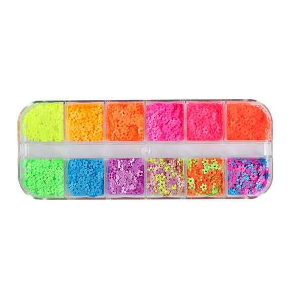 KAKOWELY DIY Nail Glitter 2 Boxes DIY Manicure Glitter Nail Art Nail Sticker Confetti Sequins Nail Decor5.12"X2.09"X0.47"