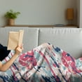 thumbnail image 3 of Navy and Blush Soft Flannel Fleece Throw Blanket, Abstract Pastel Color Splashes Dirty Look Liquid Splat Drops Print, Cozy Plush for Indoor and Outdoor Use, 70" x 90", Multicolor, by Ambesonne, 3 of 5
