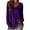 Purple, variant on Women's Basic Long Sleeve Cotton T Shirts Solid Color Comfy V Neck Loose Tunic Tee Shirts Tops Khaki S