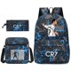 thumbnail image 1 of Football Star C Ronaldo Cr7 Printed Backpack Around The Student Three-piece Backpack., 1 of 3