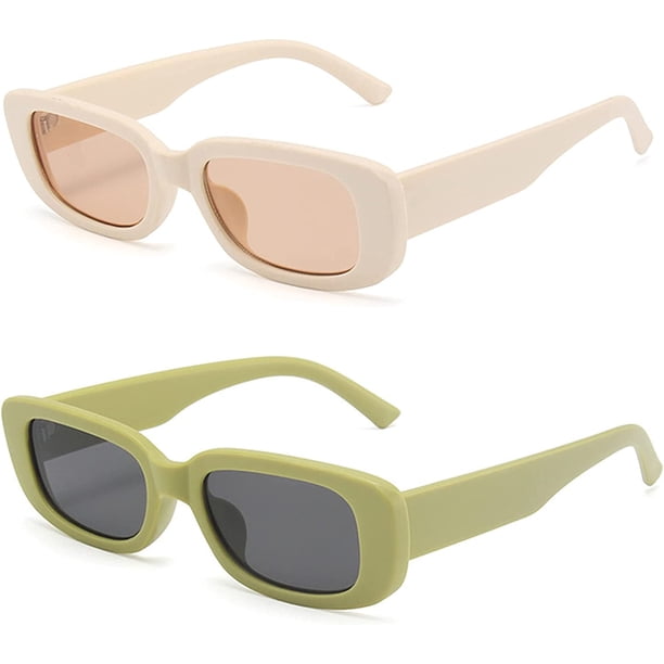 Gafas de sol rectangulares para mujer, gafas de sol de moda retro UV