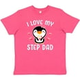 thumbnail image 3 of Inktastic I Love My Step Dad with Cute Penguin and Hearts Youth T-Shirt, 3 of 5