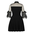 thumbnail image 2 of DYMADE Womens Flared Sleeve Sheer Mesh Vintage Party A-Line Dress, 2 of 3