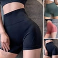 thumbnail image 3 of Happy Date Women's Yoga Shorts Ribbed Seamless Workout High Waist Athletic Leggings, 3 of 9