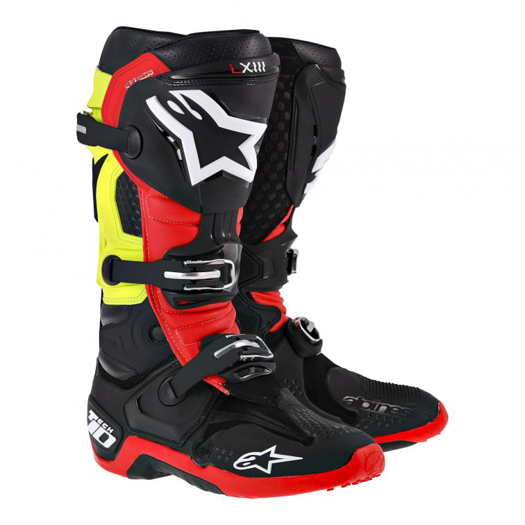 Alpinestars Tech 10 2014 MX Offroad Boots Black/Red/Yellow - Walmart ...
