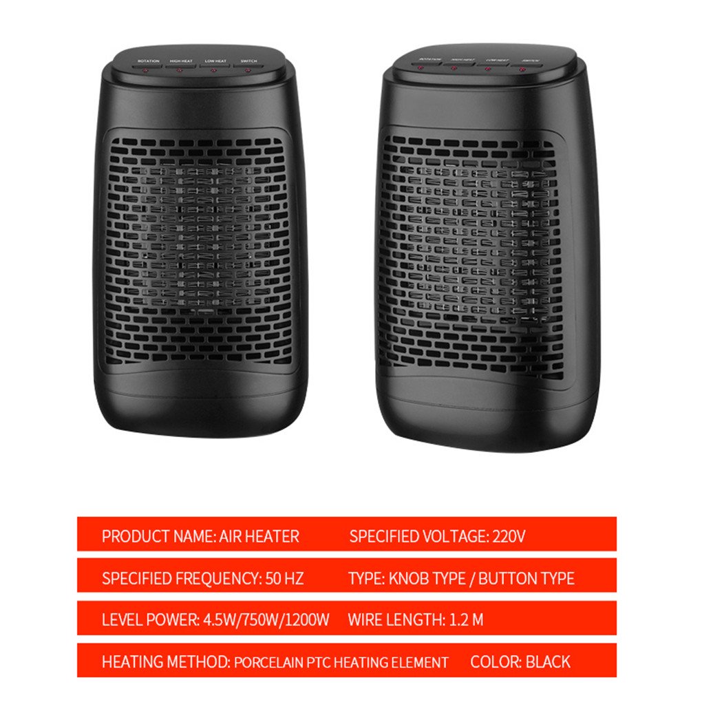1200W Portable Desktop Space Heater Adjustable Cool Warm Air Fan for Indoor  Room, UK Plug | Walmart Canada