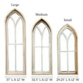 thumbnail image 4 of The Ivory Point Farmhouse Wooden Wall Window Arches Set of 2 -3 Sizes - Rustic Cathedral Wood Windows- Ivory Point, 4 of 14