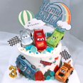 thumbnail image 2 of Amyove 6pcs/set McQueen Car Cake Topper Child Baby Boy Birthday Party Scene Obstacle Birthday Cake Topper Decoration Set Car Racing Car Sports Car Decoration, 2 of 9