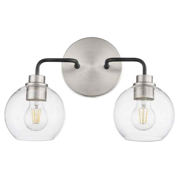 Clarion 2 - Light Black And Satin Nickel Multi Color Glass Wall Sconce
