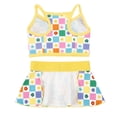 thumbnail image 3 of Oodles Yellow Checkered Floral Spring 2-Piece Dog Bikini, Medium, 3 of 8